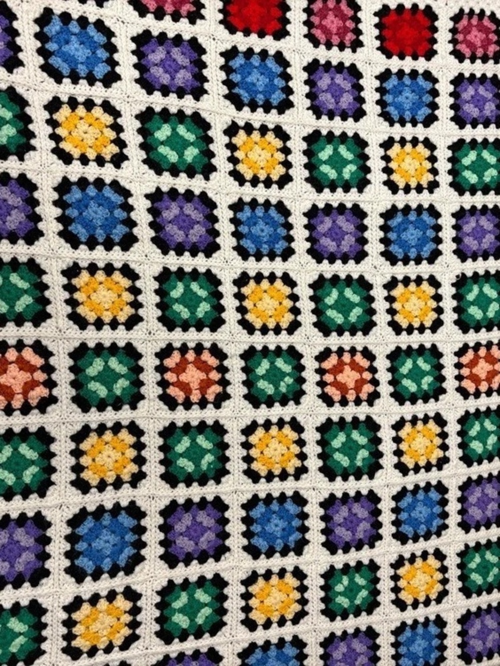Crochet Granny Square Throw Blanket